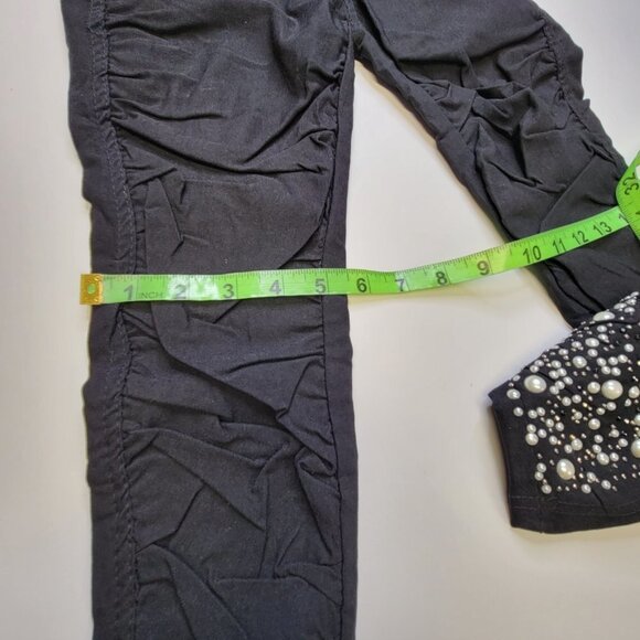Black  Skin Tight Jeggings with  Sparkling Sequins Size XS Small  Petite - Picture 11 of 14